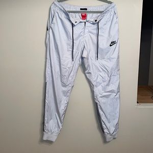 Grey and White Nike Track Pants
